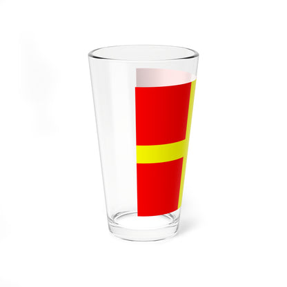 Flag of Skane (Sweden) Pint Glass 16oz
