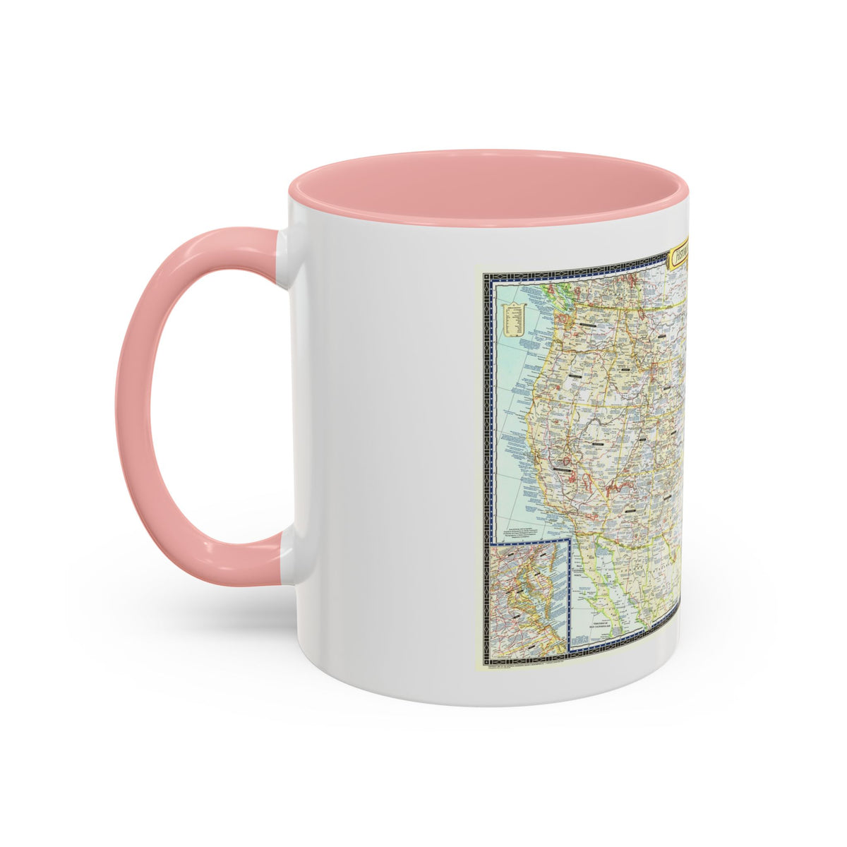 USA - An Historical Map (1953) (Map) Accent Coffee Mug