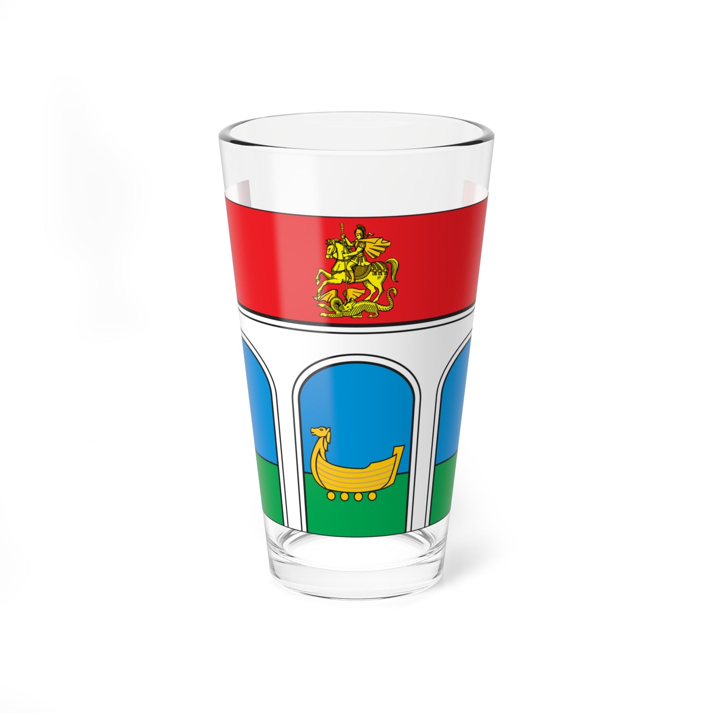 Flag of Mytishchi Rural Settlement Moscow Oblast (Russia) Pint Glass 16oz