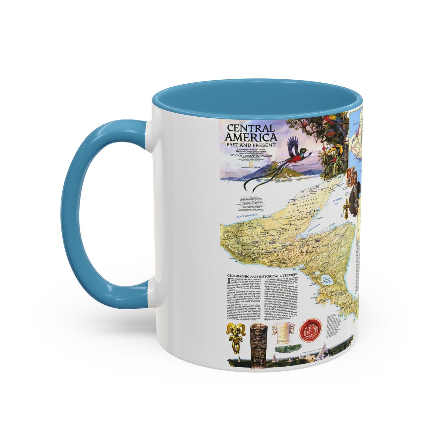 Central America Past and Present (1986) (Map) Accent Coffee Mug