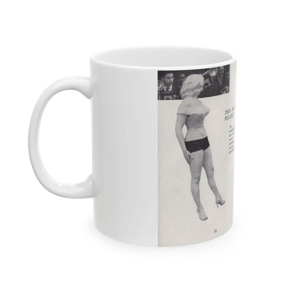 Norma Sykes #146 - 66 PHOTOGRAPHS OF Sabrina U.K. Pocket Mag. Pages 22 & 23 (Vintage Female Icon) White Coffee Mug-Go Mug Yourself