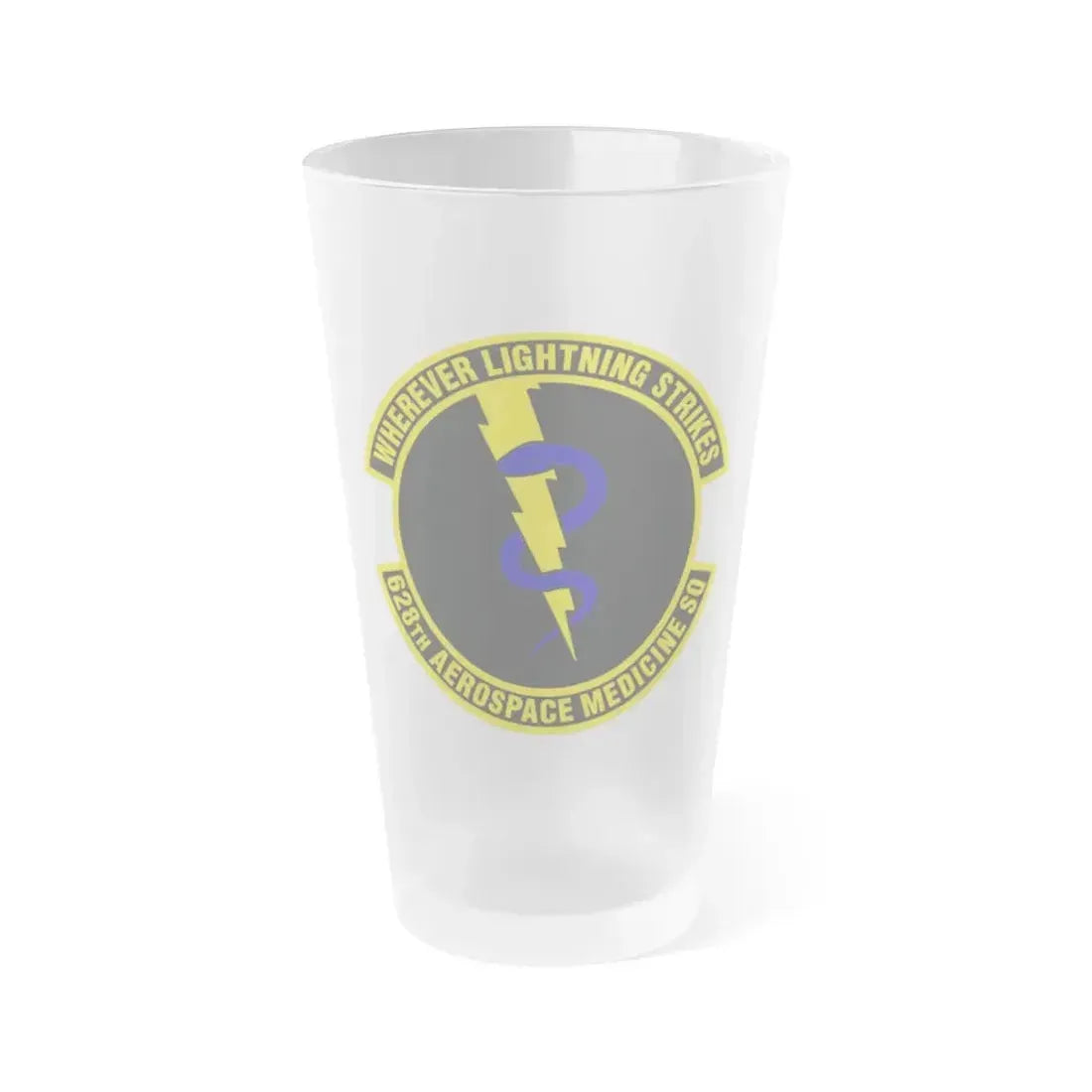 628th Aerospace Medicine Squadron (U.S. Air Force) Frosted Pint Glass 16oz 16oz Frosted - Go Mug Yourself
