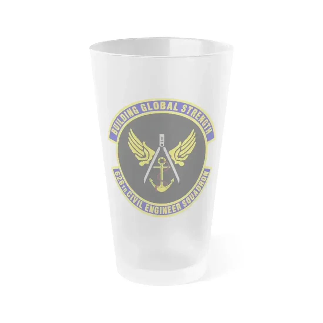 628th Civil Engineer Squadron (U.S. Air Force) Frosted Pint Glass 16oz 16oz Frosted - Go Mug Yourself