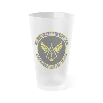 628th Civil Engineer Squadron (U.S. Air Force) Frosted Pint Glass 16oz 16oz Frosted - Go Mug Yourself