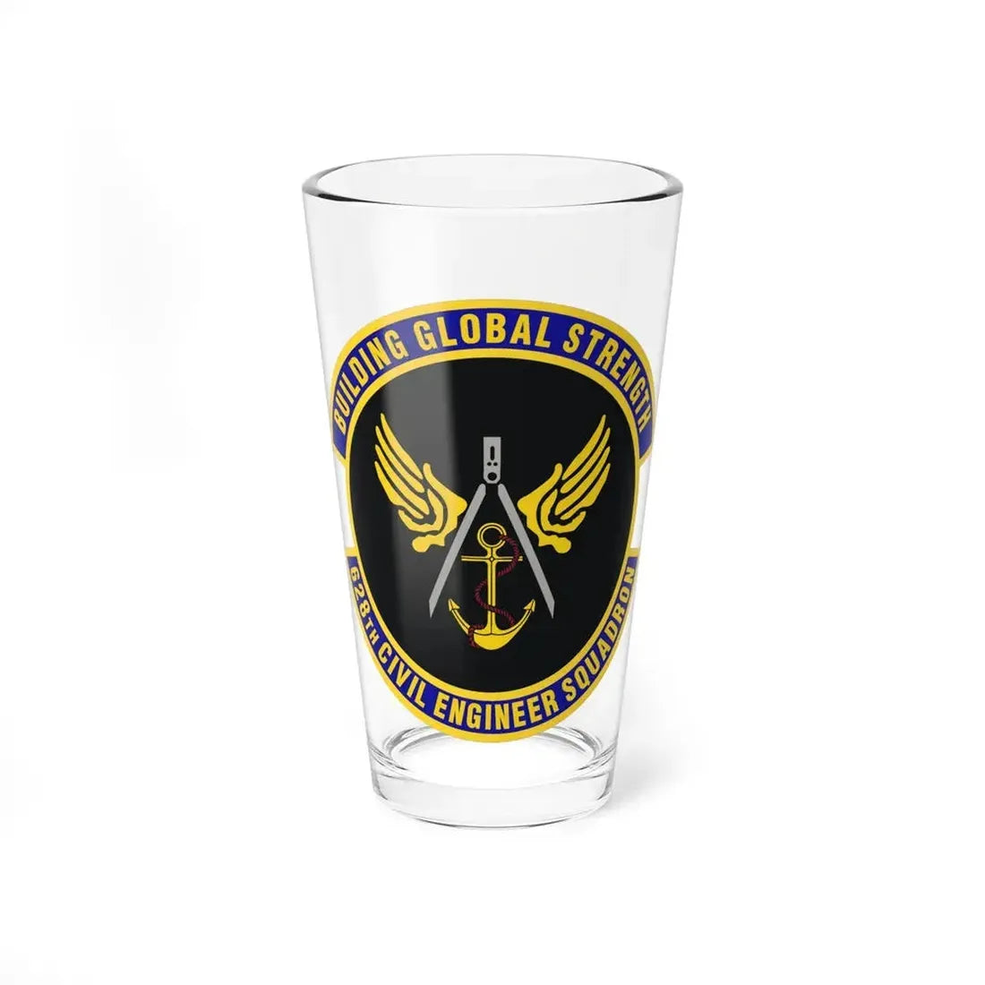 628th Civil Engineer Squadron (U.S. Air Force) Pint Glass 16oz 16oz - Go Mug Yourself