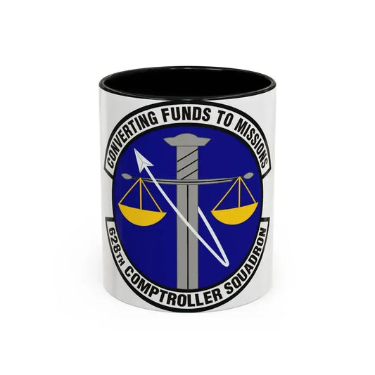 628th Comptroller Squadron (U.S. Air Force) Accent Coffee Mug 11oz Black - Go Mug Yourself