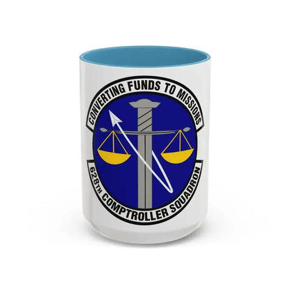 628th Comptroller Squadron (U.S. Air Force) Accent Coffee Mug 15oz Light Blue - Go Mug Yourself