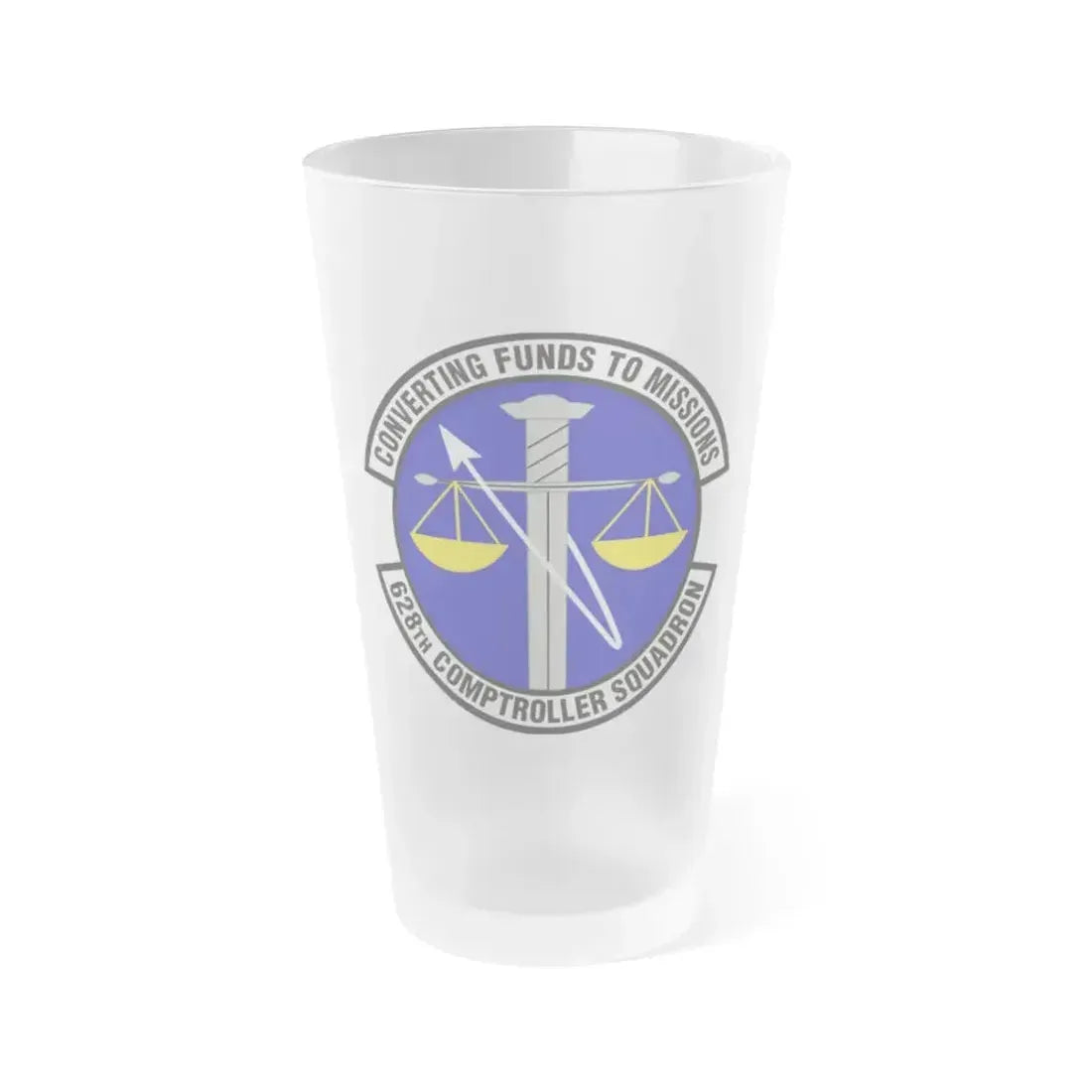 628th Comptroller Squadron (U.S. Air Force) Frosted Pint Glass 16oz 16oz Frosted - Go Mug Yourself