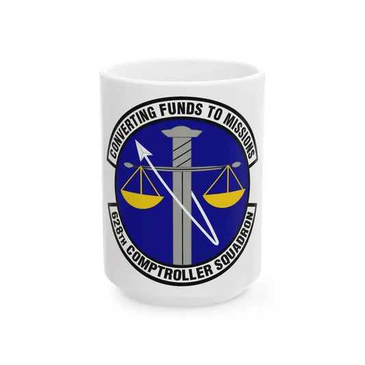 628th Comptroller Squadron (U.S. Air Force) White Coffee Mug 15oz - Go Mug Yourself