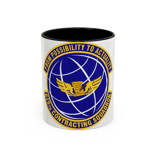 628th Contracting Squadron (U.S. Air Force) Accent Coffee Mug 11oz Black - Go Mug Yourself
