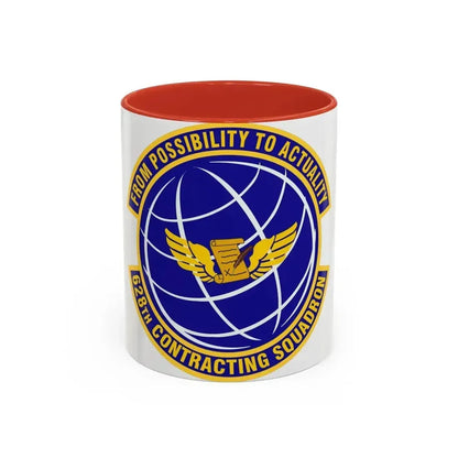 628th Contracting Squadron (U.S. Air Force) Accent Coffee Mug 11oz Red - Go Mug Yourself