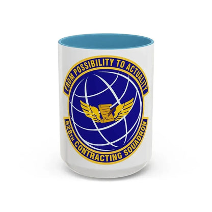628th Contracting Squadron (U.S. Air Force) Accent Coffee Mug 15oz Light Blue - Go Mug Yourself