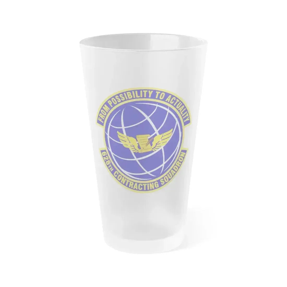 628th Contracting Squadron (U.S. Air Force) Frosted Pint Glass 16oz 16oz Frosted - Go Mug Yourself