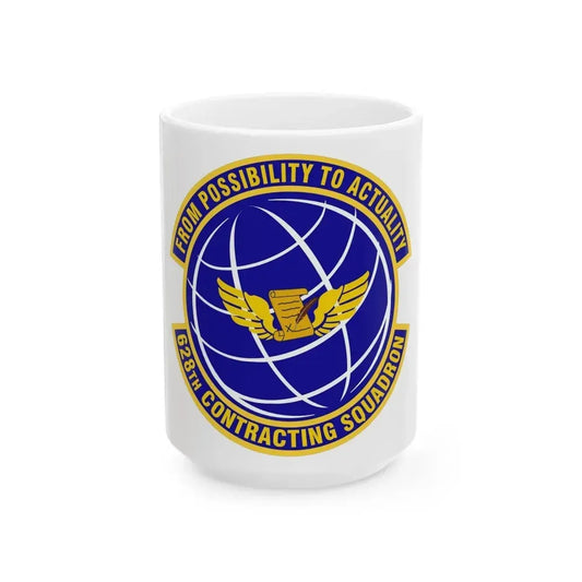 628th Contracting Squadron (U.S. Air Force) White Coffee Mug 15oz - Go Mug Yourself