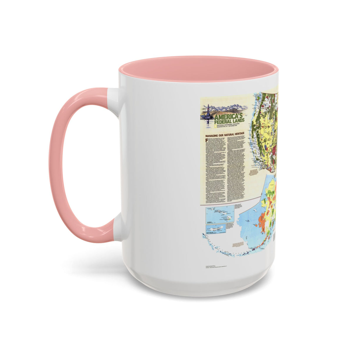 USA - America's Federal Lands (1982) (Map) Accent Coffee Mug