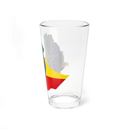 Flag map of Ethiopia (Ethiopia) Pint Glass 16oz