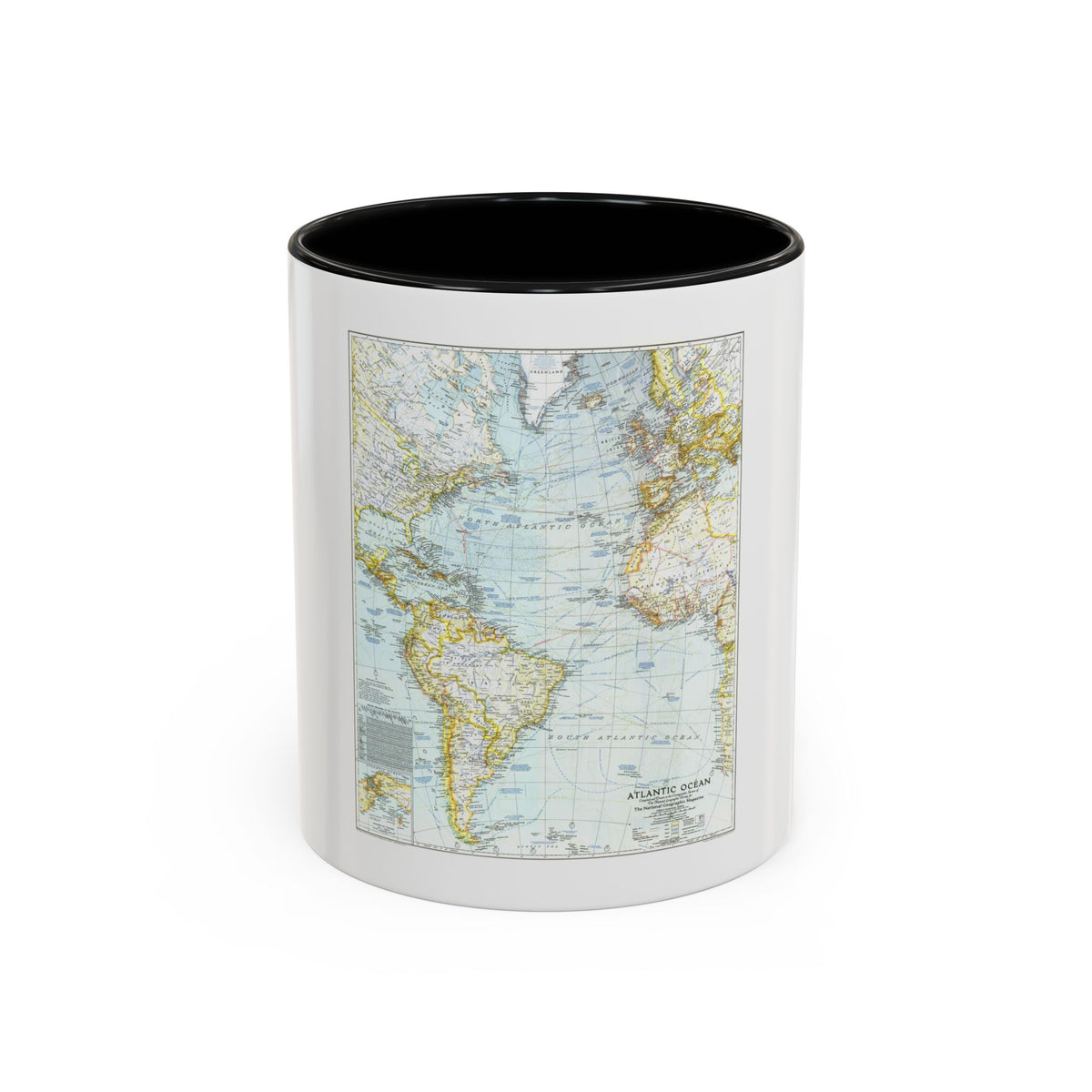 Atlantic Ocean (1941) (Map) Accent Coffee Mug