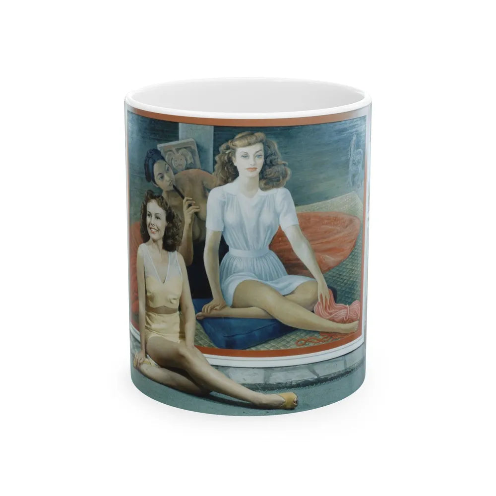 Paulette Goddard #59 (Vintage Female Icon) White Coffee Mug-11oz-Go Mug Yourself