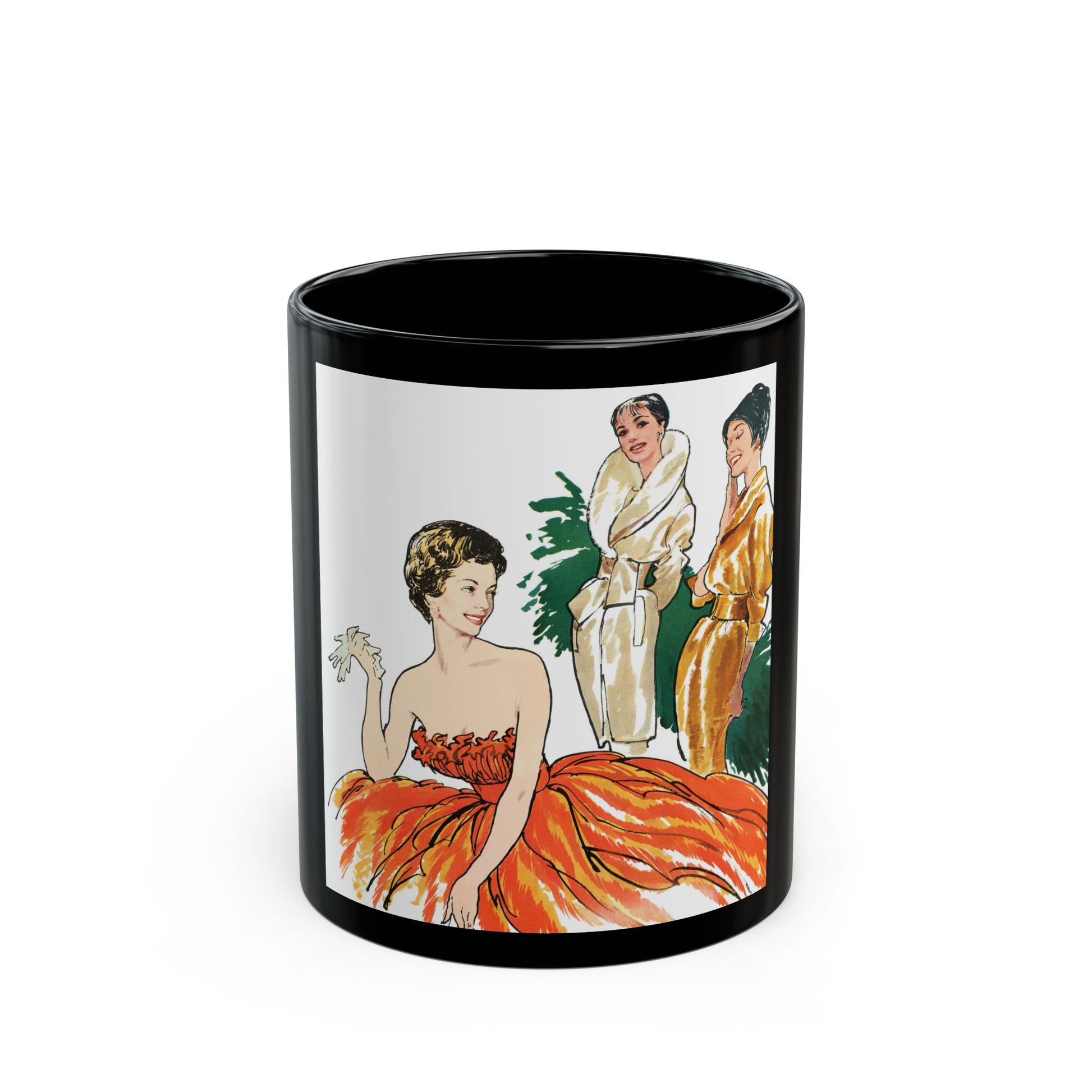 Fashion Illustration from Woman's Own magazine, 1959 (2) - Black Coffee Mug-11oz-Go Mug Yourself