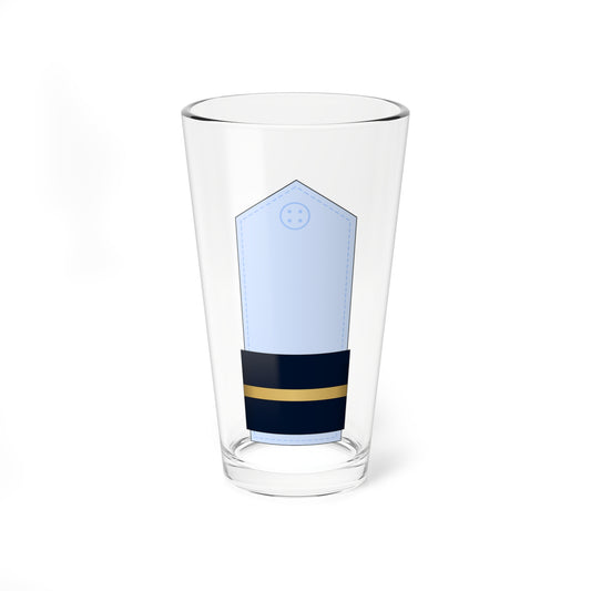 Pale blue military shoulder board with a navy band crossed by a single horizontal gold stripe.