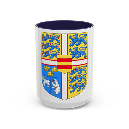 Royal arms of Denmark - Accent Coffee Mug-15oz-Navy-Go Mug Yourself