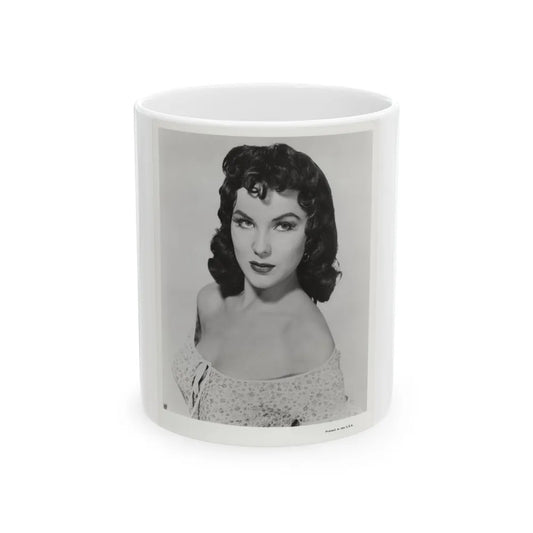 Debra Paget #609 - 8x10 B&W Upper Body Glamour Promo Photo for ''The Gambler From Natchez'' '54 (Vintage Female Icon) White Coffee Mug-11oz-Go Mug Yourself