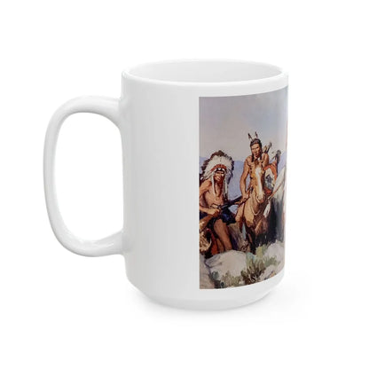 Crow Chief and Warriors, The Saturday Evening Post, November 30, 1929 - White Coffee Mug-Go Mug Yourself