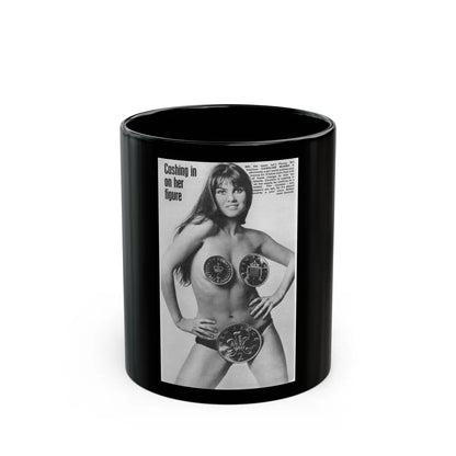 Caroline Munro #209 (Vintage Female Icon) Black Coffee Mug-11oz-Go Mug Yourself