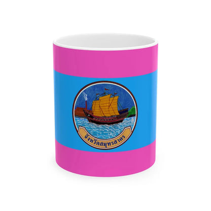 Flag of Samut Sakhon Province Thailand - White Coffee Mug-11oz-Go Mug Yourself