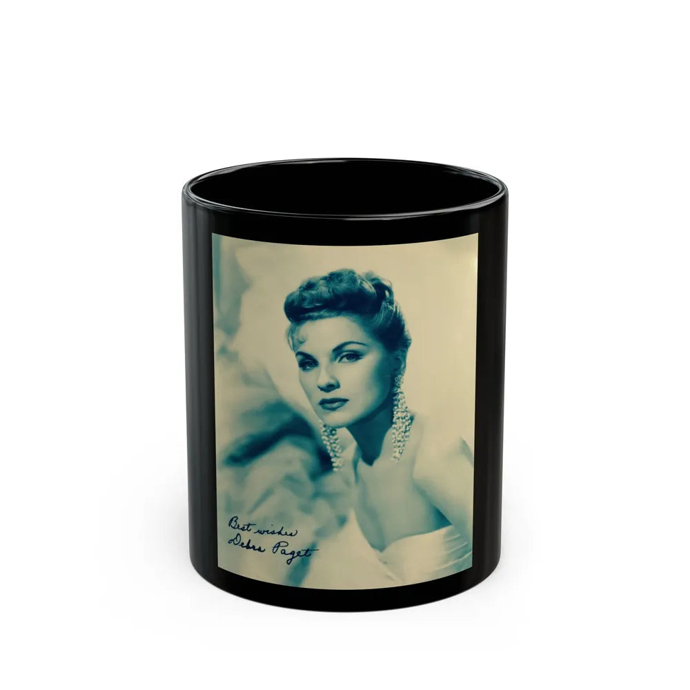 Debra Paget #605 (Vintage Female Icon) Black Coffee Mug-11oz-Go Mug Yourself