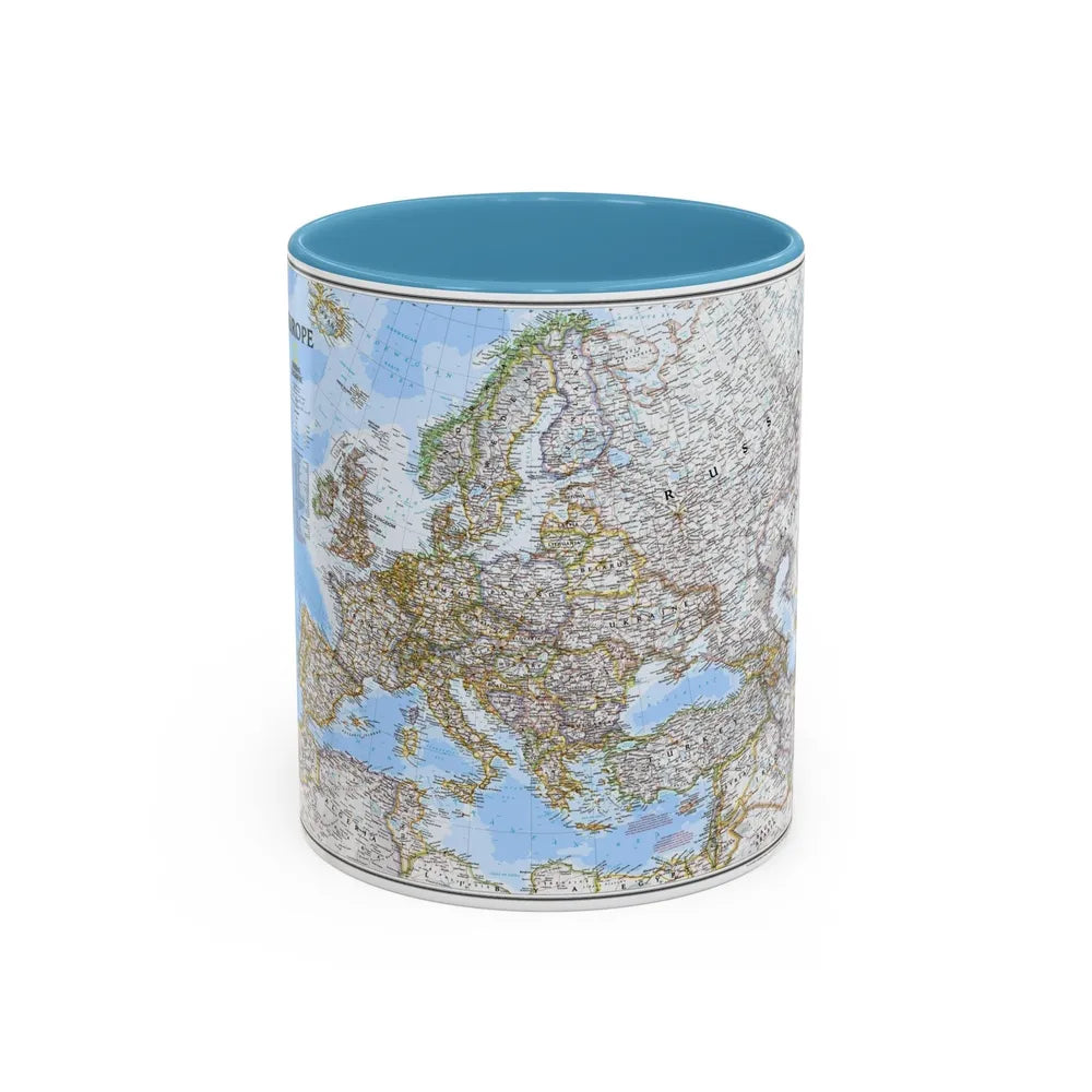 Europe (2004) (Map) Accent Coffee Mug-11oz-Light Blue-Go Mug Yourself