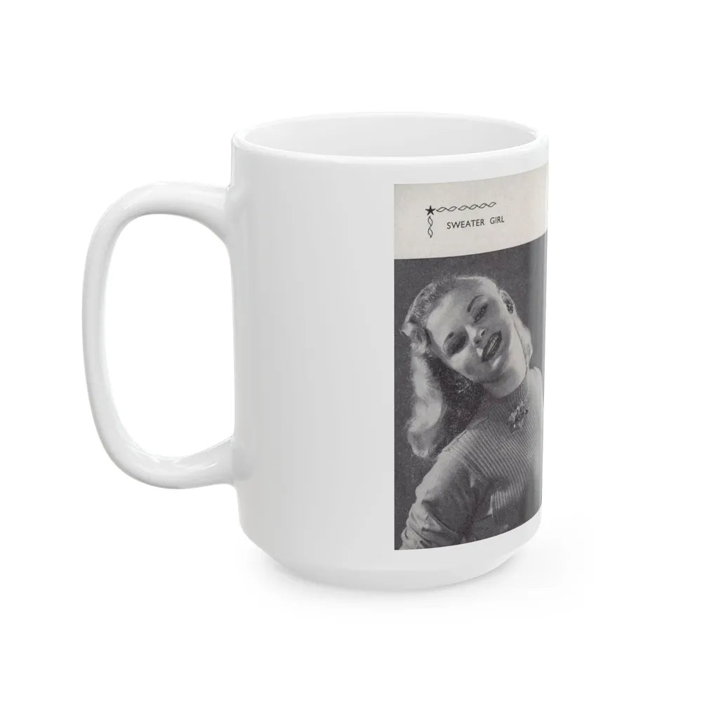 Norma Sykes #163 - 66 PHOTOGRAPHS OF Sabrina U.K. Pocket Mag. Pages 56 & 57 (Vintage Female Icon) White Coffee Mug-Go Mug Yourself