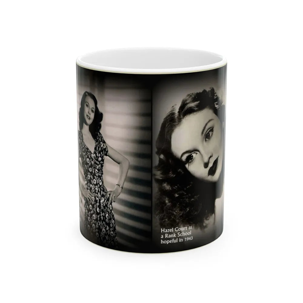 Hazel Court #09 (Vintage Female Icon) White Coffee Mug-11oz-Go Mug Yourself