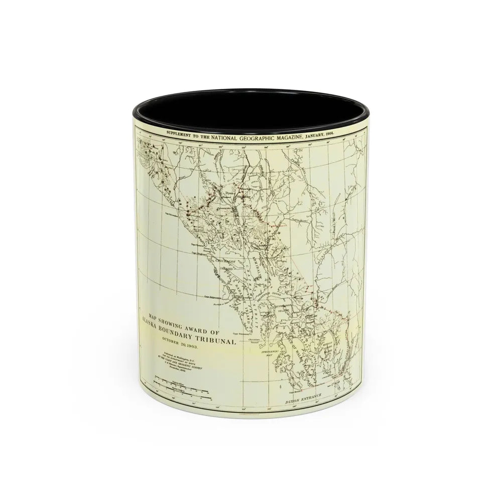 USA - Alaska (1903) (Map) Accent Coffee Mug-11oz-Black-Go Mug Yourself