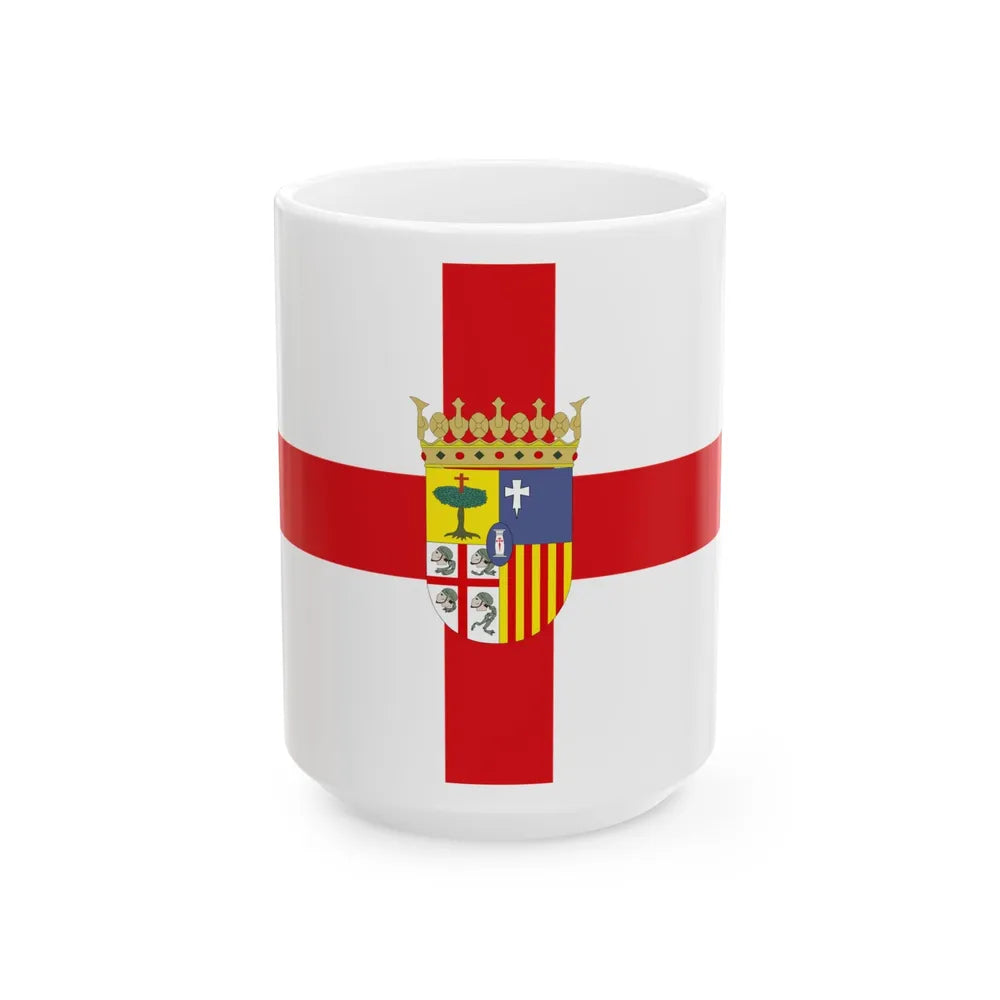 Flag of Zaragoza Spain - White Coffee Mug-15oz-Go Mug Yourself