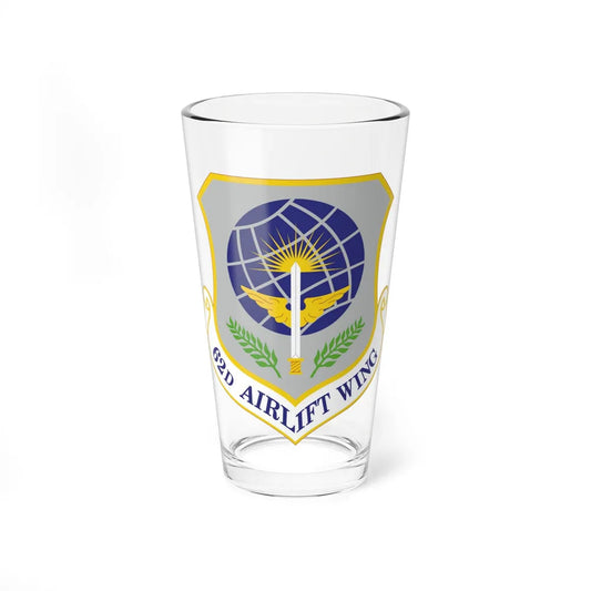 62d Airlift Wing (U.S. Air Force) Pint Glass 16oz-16oz-Go Mug Yourself