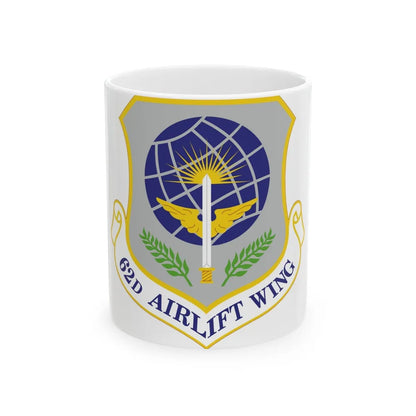 62d Airlift Wing (U.S. Air Force) White Coffee Mug-11oz-Go Mug Yourself