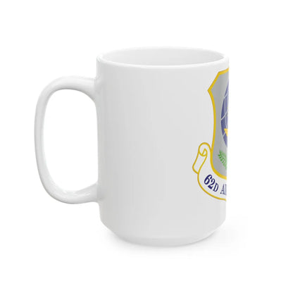 62d Airlift Wing (U.S. Air Force) White Coffee Mug-Go Mug Yourself