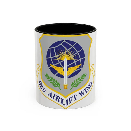 62d Airlift Wing (U.S. Air Force) Accent Coffee Mug 11oz Black - Go Mug Yourself