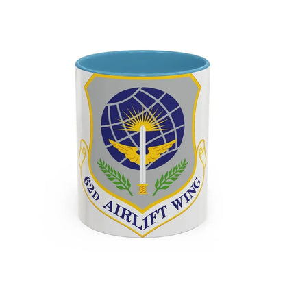 62d Airlift Wing (U.S. Air Force) Accent Coffee Mug 11oz Light Blue - Go Mug Yourself