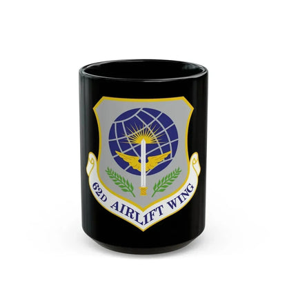 62d Airlift Wing (U.S. Air Force) Black Coffee Mug 15oz - Go Mug Yourself