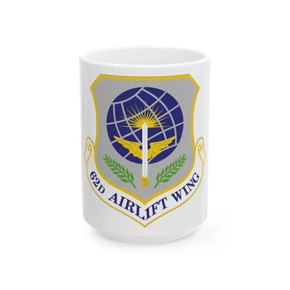 62d Airlift Wing (U.S. Air Force) White Coffee Mug 15oz - Go Mug Yourself