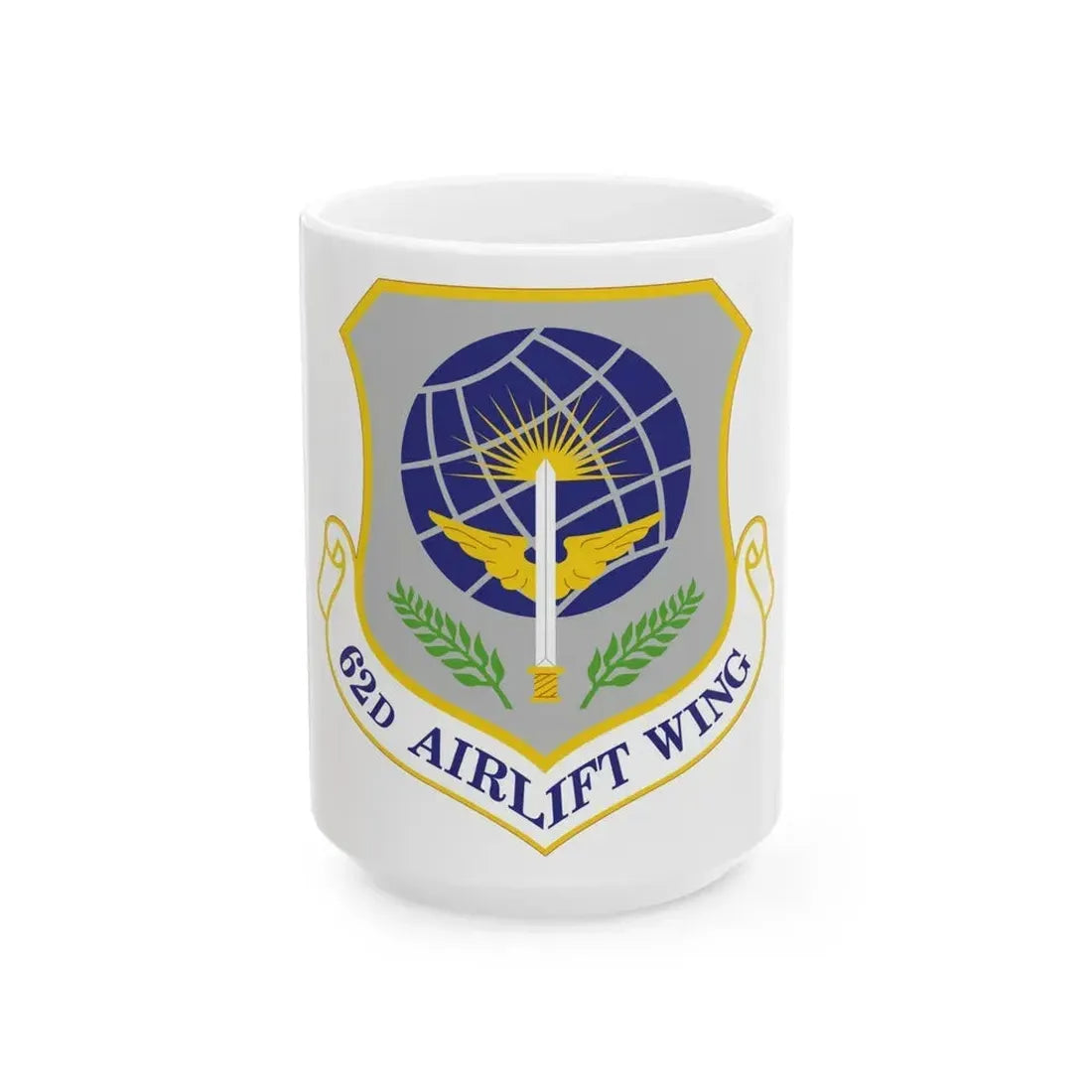 62d Airlift Wing (U.S. Air Force) White Coffee Mug 15oz - Go Mug Yourself