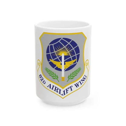 62d Airlift Wing (U.S. Air Force) White Coffee Mug 15oz - Go Mug Yourself