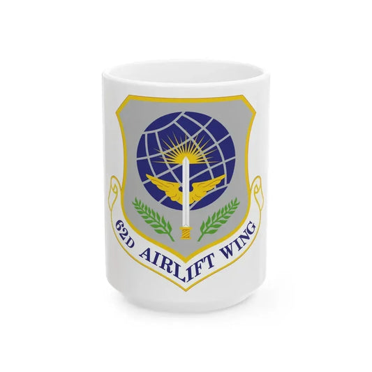 62d Airlift Wing (U.S. Air Force) White Coffee Mug 15oz - Go Mug Yourself