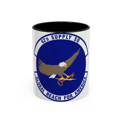 62d Supply Squadron (U.S. Air Force) Accent Coffee Mug 11oz Black - Go Mug Yourself