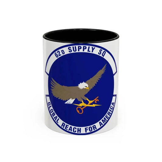 62d Supply Squadron (U.S. Air Force) Accent Coffee Mug 11oz Black - Go Mug Yourself