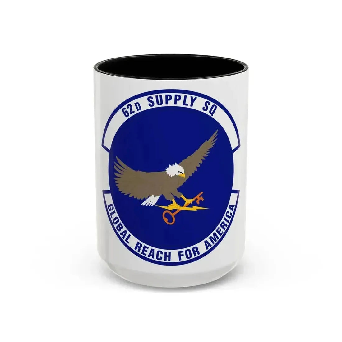 62d Supply Squadron (U.S. Air Force) Accent Coffee Mug 15oz Black - Go Mug Yourself