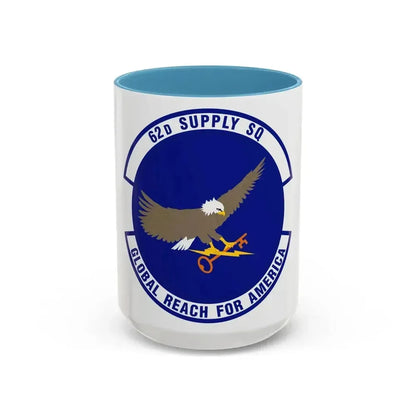 62d Supply Squadron (U.S. Air Force) Accent Coffee Mug 15oz Light Blue - Go Mug Yourself