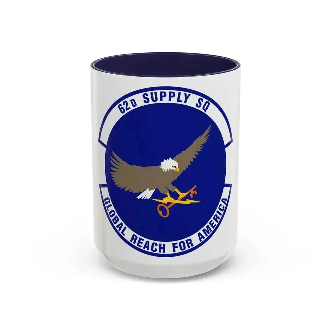 62d Supply Squadron (U.S. Air Force) Accent Coffee Mug 15oz Navy - Go Mug Yourself